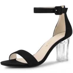 Allegra K Women's Ankle Strap Clear Heel Chunky Heels Sandals -Noble Heels GUEST 016f406c 4c47 4f67 8474 a8f39e6ccded