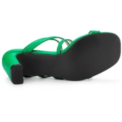 Allegra K Women's Strappy Block Heels Slide Heel Sandals -Noble Heels GUEST 04846c9d 285c 4090 9fe5 687ba25b406e