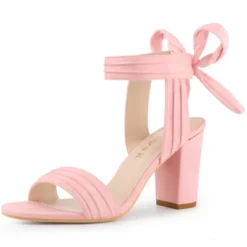 Allegra K Women's Open Toe Ankle Tie Back Chunky Heel Sandals -Noble Heels GUEST 04dd5a96 2f4e 4244 a10c 512e62018667