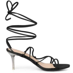 Allegra K Women's Lace Up Strappy Stiletto Heel Sandals -Noble Heels GUEST 05507916 10d4 4b83 be1a 8cdb0b760d4d