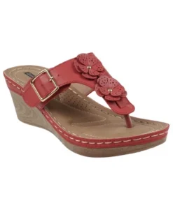 GC Shoes Narbone Flower Comfort Slide Wedge Sandals -Noble Heels GUEST 08695db3 34b9 43f6 be43 5abd39fcfe14
