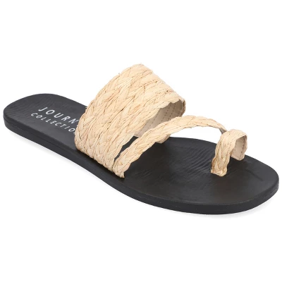 Journee Collection Womens Zindy Raffia Slip On Slide Sandal 13 Journee Collection Womens Zindy Raffia Slip On Slide Sandal - Image 11