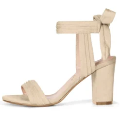 Allegra K Women's Open Toe Ankle Tie Back Chunky Heel Sandals -Noble Heels GUEST 0a010602 d892 42ea a1c1 584dcfe1ad0a