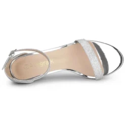 Allegra K Women's Glitter Ankle Strap Chunky Heels Sandals -Noble Heels GUEST 0a48690d c4d4 4f36 8cf7 5cfe950c49b1