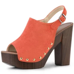 Allegra K Women's Open Toe Slingback Platform Chunky Heel Sandals -Noble Heels GUEST 0c04cc83 3ef3 4146 b5e9 26ad834cc9b3