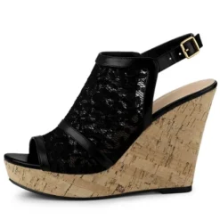 Allegra K Women's Open Toe Platform Heel Lace Wedges Sandals -Noble Heels GUEST 0d07188f ecb7 4be1 a766 82913a4acc79