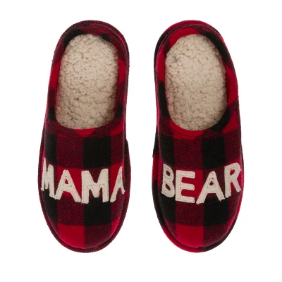 Dearfoams Women's Buffalo Check Mama Bear Clog Slippers 7 Dearfoams Women's Buffalo Check Mama Bear Clog Slippers - Image 5