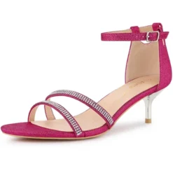 Allegra K Women's Stiletto Kitten Heels Glitter Heel Sandals -Noble Heels GUEST 139008e3 9261 424f ab40 d0ec8fab57dd