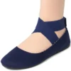 Alpine Swiss Peony Womens Ballet Flats Elastic Ankle Strap Shoes Slip On Loafers