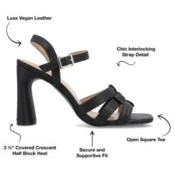 Journee Collection Womens Gibssen Ankle Strap Covered Block Heel Sandals -Noble Heels GUEST 14eb07d0 8733 4a33 975f ebb459ff6500