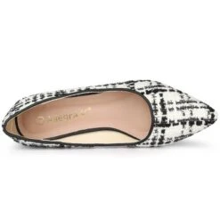 Allegra K Women's Pointy Toe Knitted Print Chunky Heels Pumps -Noble Heels GUEST 150c45a5 d11f 4d1b a83b 040f50f74244