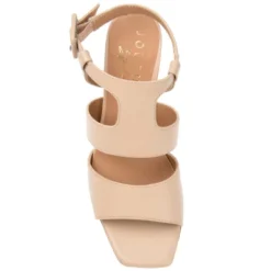 Journee Signature Womens Genuine Leather Beckie Block Heel Open Square Toe Sandals -Noble Heels GUEST 166ef51b 802d 468d b880 947f88677ed7