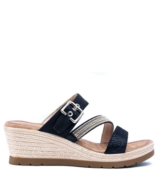 GC Shoes Monica Embellished Comfort Slide Wedge Sandals 3 GC Shoes Monica Embellished Comfort Slide Wedge Sandals