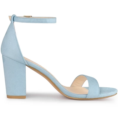 Allegra K Women's Buckle Ankle Strap High Chunky Heels Sandals 7 Allegra K Women's Buckle Ankle Strap High Chunky Heels Sandals - Image 5