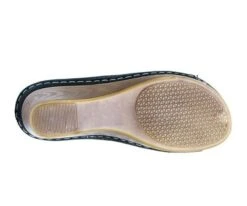 GC Shoes Juliet Perforated Flower Comfort Slide Wedge Sandals -Noble Heels GUEST 17393e81 d450 40fd bf28 9a5c48e792d4