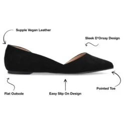 Journee Collection Womens Ester Slip On Pointed Toe D'Orsay Flats -Noble Heels GUEST 18aa8082 68f9 43b1 bb09 b43ccbbed768