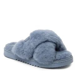 Fireside By Dearfoams Women's New Castle Genuine Shearling Cross Band Slide -Noble Heels GUEST 18b1b08c 03a4 4c8a b83c 69c770387eb0