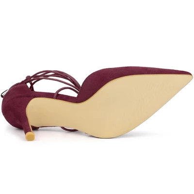 Allegra K Women's Pointed Toe Dress Pumps Lace Up Stiletto Heels Sandals 7 Allegra K Women's Pointed Toe Dress Pumps Lace Up Stiletto Heels Sandals - Image 5