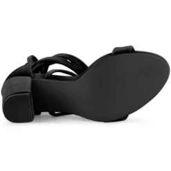 Allegra K Women's Velvet Lace-Up Chunky Heel Sandals -Noble Heels GUEST 1d12d9a5 19eb 4edb ae43 061da9fd81e2