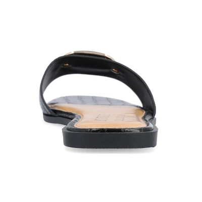 Journee Collection Womens Joarie Tru Comfort Foam Slip On Croco Slide Sandals 4 Journee Collection Womens Joarie Tru Comfort Foam Slip On Croco Slide Sandals - Image 2