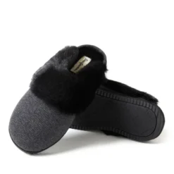 Dearfoams Women's Dahlia Rib Knit Scuff Indoor/Outdoor Slipper