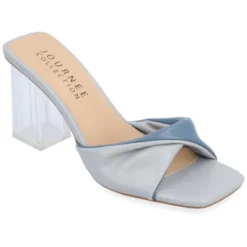 Journee Collection Womens Aylia Clear Block Heel Soft Vegan Leather Slip On Sandals -Noble Heels GUEST 210a29bc 6eca 4f63 a403 3b10bfdb144e