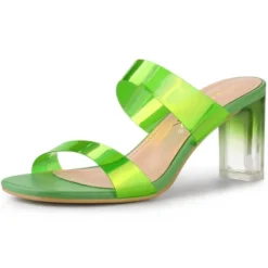 Allegra K Women's Colorful Straps Clear Heels Chunky Heel Clear Sandals -Noble Heels GUEST 214ea888 1a6f 471b bed4 3eb9bc1f8f86