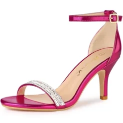 Allegra K Women's Stiletto Heels Rhinestone Ankle Strap Sandals -Noble Heels GUEST 22812ce0 0a04 43d2 bd52 bc6c5a71d744