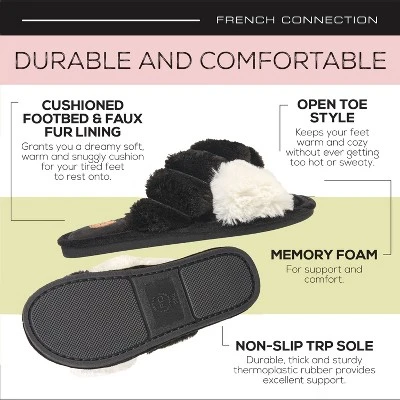 French Connection Women's Criss Cross Slipper Slides - Slippers For Women 6 French Connection Women's Criss Cross Slipper Slides - Slippers For Women - Image 4