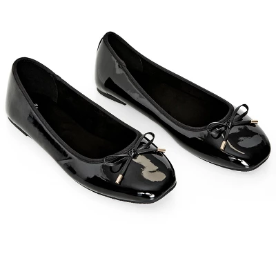 Women's WIDE FIT Patent Ballet Flat - Black | EVANS 7 Women's WIDE FIT Patent Ballet Flat - Black | EVANS - Image 5