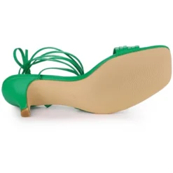 Perphy Square Toe Strappy Lace Up Kitten Heels Sandals For Women -Noble Heels GUEST 24d12d11 8817 4295 8f0a b58d8c2ded46