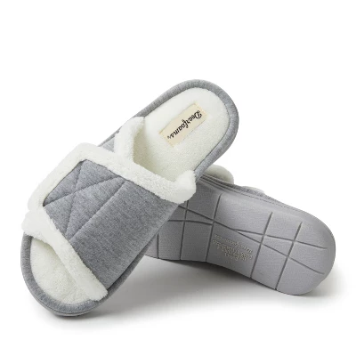 Dearfoams Women's Orla Adjustable Sweatshirt Slide Slippers 3 Dearfoams Women's Orla Adjustable Sweatshirt Slide Slippers