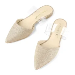 Allegra K Women's Glitter Clear Strap Flat Mules 16 Allegra K Women's Glitter Clear Strap Flat Mules -Noble Heels GUEST 28930154 10a6 46bf a4a1 7dab176e77aa
