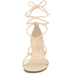 Allegra K Women's Lace Up Strappy Low Wedges Sandals
