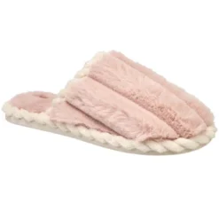 French Connection Women's Fluffy Textured Slippers - Winter House Shoes For Women -Noble Heels GUEST 2bd5c5ed 0102 4445 b4b1 2e5911dd3ab4