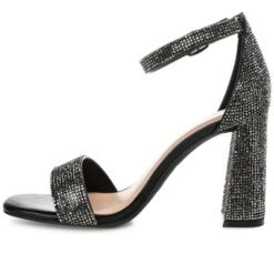 Journee Collection Womens Idda Tru Comfort Foam Rhinestone Detail Block Heel Sandals