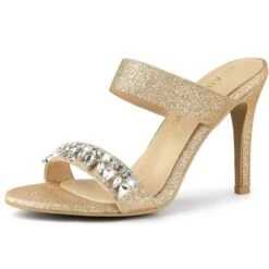 Allegra K Women's Glitter Rhinestone Stiletto Heels Sandals -Noble Heels GUEST 2e948ee3 87c0 4982 9cb9 ee0e0cf09cc6