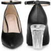 Perphy Ankle Strap Pointed Toe Clear Chunky Heel Pumps For Women -Noble Heels GUEST 304d0059 3087 49b5 9c93 284c17c933e5