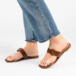 Journee Collection Womens Jeysha Tru Comfort Foam Slip On Slide Flat Sandals -Noble Heels GUEST 327271b2 1086 4003 985f 4535c83581be