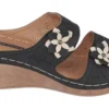 GC Shoes Cie Double Band Perforated Flower Comfort Slide Wedge Sandals -Noble Heels GUEST 33234add 0c53 4614 a283 c27ef5f18be1