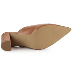 Allegra K Women's Pointed Toe Chunky Heels Slides Mules -Noble Heels GUEST 33f64295 256b 46b2 b269 954b87a32da0