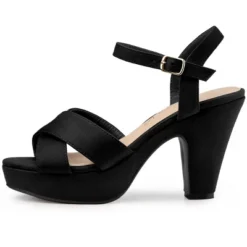 Allegra K Women's Platform Chunky Heels Slingback Sandals -Noble Heels GUEST 33fb497d 660a 422a 9e1b b76b1ac42144