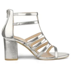 Allegra K Women's Cage Strappy Gladiators Chunky Heels Sandals -Noble Heels GUEST 383e8a7c 9f41 46a3 8509 c0dfeed39dd3