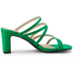 Allegra K Women's Strappy Block Heels Slide Heel Sandals -Noble Heels GUEST 3b660cdb c072 4e6e aac8 bfb90f7ab5c8