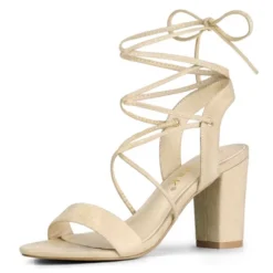 Allegra K Women's Lace Up Block High Heels Sandals 25 Allegra K Women's Lace Up Block High Heels Sandals -Noble Heels GUEST 3c471a49 578d 4d17 be8c d753f52396af