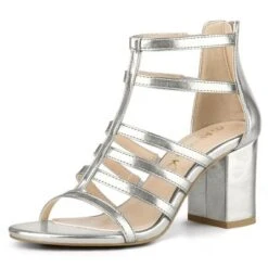 Allegra K Women's Cage Strappy Gladiators Chunky Heels Sandals -Noble Heels GUEST 3dea6d50 32d8 4c2d b9ad d28ec67087f5