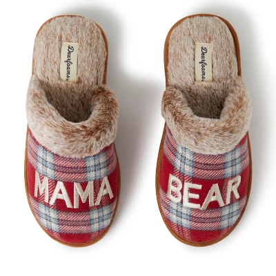 Women's Mama Bear Red Plaid Scuff Slippers 7 Women's Mama Bear Red Plaid Scuff Slippers - Image 5