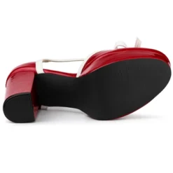 Allegra K Women's Platform Bow T-Strap Chunky Heels Pumps -Noble Heels GUEST 414f9c04 071b 4529 b3eb 696ed4ed9f1e