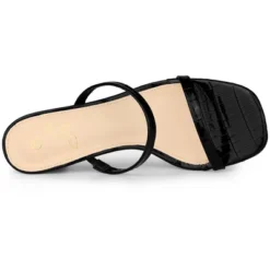 Perphy Dual Strap Croc Embossed Chunky Heel Slide Sandals -Noble Heels GUEST 41f02ad8 1d37 4762 9e6e e1c741f257bd