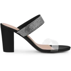 Allegra K Women's Clear Strap Rhinestones Heel Chunky Heels Slide Sandals 13 Allegra K Women's Clear Strap Rhinestones Heel Chunky Heels Slide Sandals -Noble Heels GUEST 441e1cb2 283b 47b3 b708 484c7acbef21